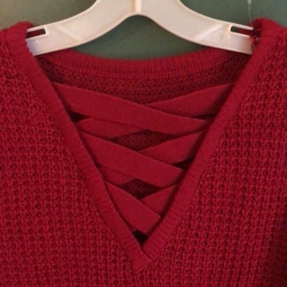 Ambiance Apparel Waffle Knit Sweater Crossback - Picture 3 of 7